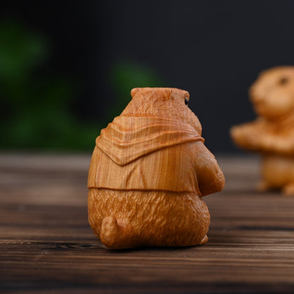 Handcrafted Marmot Desk Ornament – Premium Golden Sandalwood & Juniper Blend | Zen Ara Grove