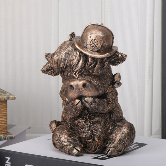 Western-Style Resin Highland Cows – "See No Evil, Hear No Evil, Speak No Evil"Home Decor | Zen Ara Grove