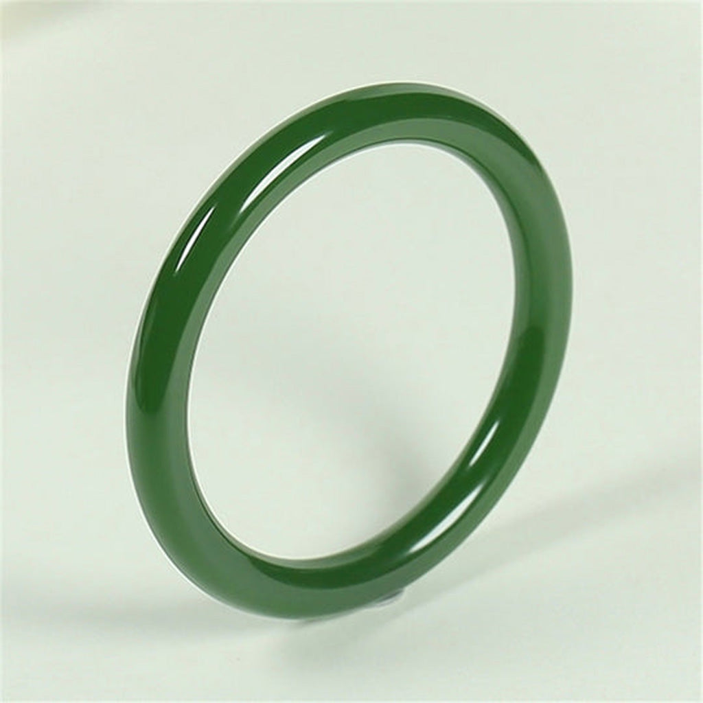 Serene Fortune – Slim Jade Bangle of Blessing and Longevity | Zen Ara Grove