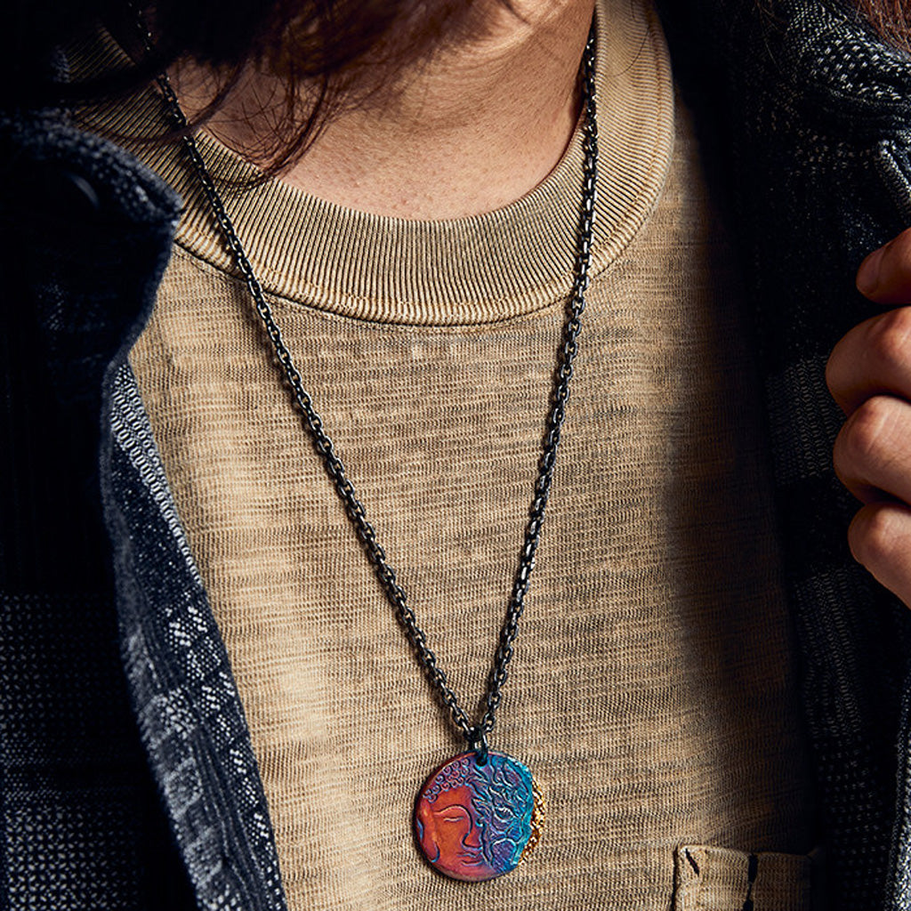 99 Silver Half Demon Half Buddha Pendant – Embrace Your Duality | Zen Ara Grove