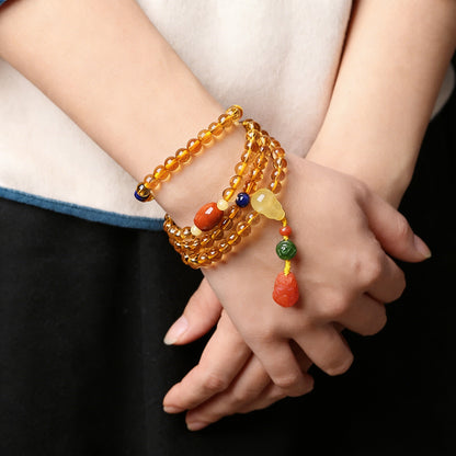 108‑Bead Citrine Pixiu Bracelet — Meaning of Fortune Protection| Zen Ara Grove