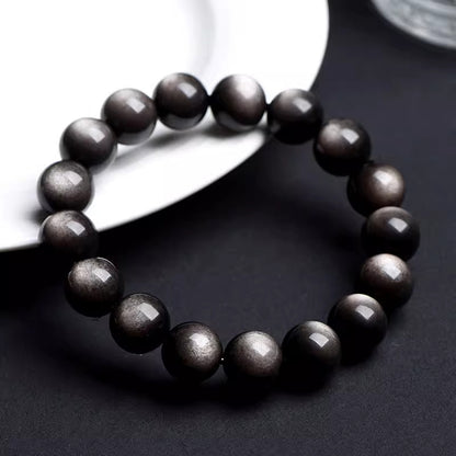 Golden & Silver Obsidian Bracelet – Confidence, Balance, and Craftsmanship | Zen Ara Grove