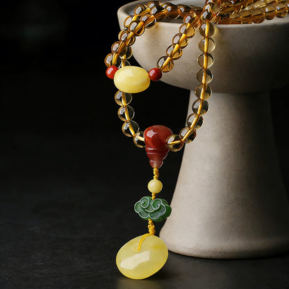 108‑Bead Citrine Pixiu Bracelet — Meaning of Fortune Protection| Zen Ara Grove