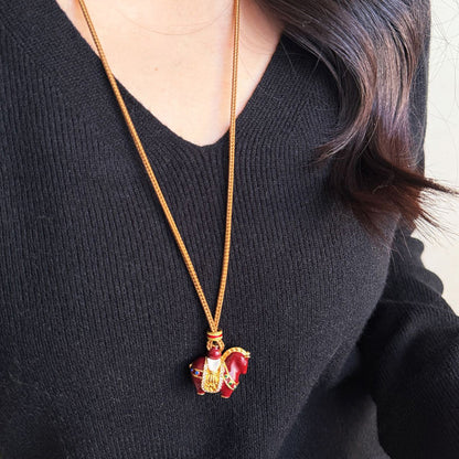 Enamel Horse Pendant Necklace – A Symbol of Strength and Good Fortune | Zen Ara Grove