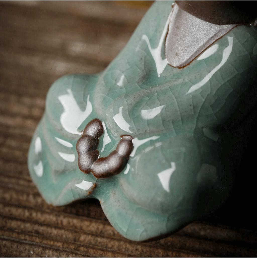 Zen Little Monk Tea Pet – Handmade Ceramic & Purple Clay Figurine for Tea Table Décor | Zen Ara Grove