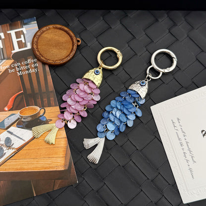 Azure Wave Tassel Fish Keychain – Grace in Motion | Zen Ara Grove