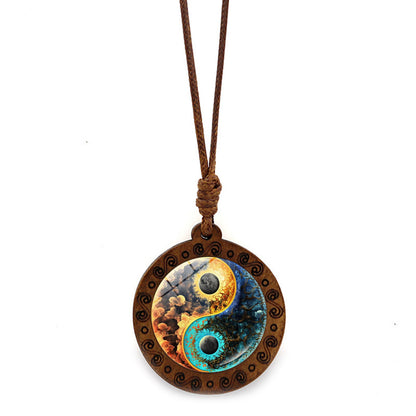 Limited Time Offer · Yin-Yang Galaxy Wood Necklace – Balance & Harmony | Zen Ara Grove