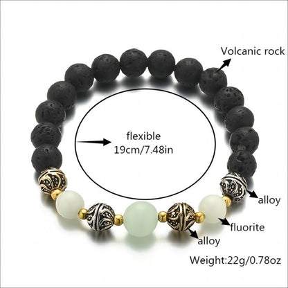 Glow-in-the-Dark Lava Stone Bead Bracelet | Zen Ara Grove