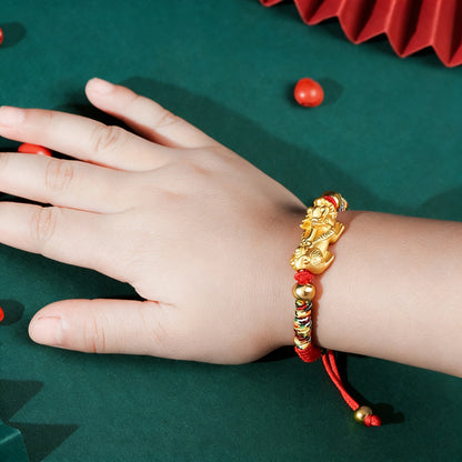 Adjustable 999 Silver Red Rope Pixiu for Children – Blessing & Protection | Zen Ara Grove