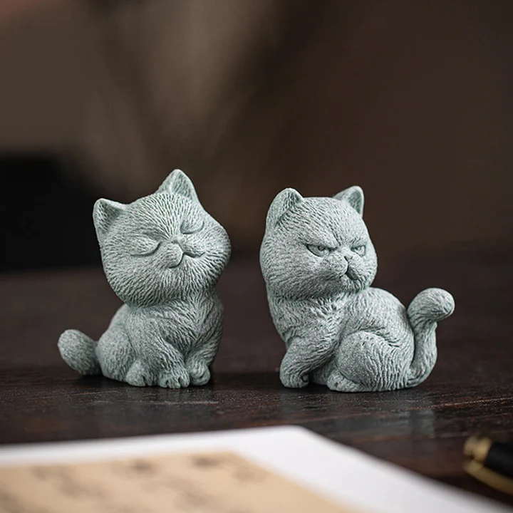 TODAY ONLY! Small Cat Home Tea Pet Figurine Desk Decoration | Zen Ara Grove