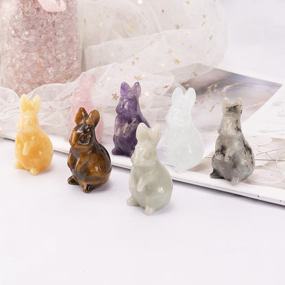 Hand‑Carved Natural Crystal Bunny – Brings Calm Energy and Joy | Zen Ara Grove