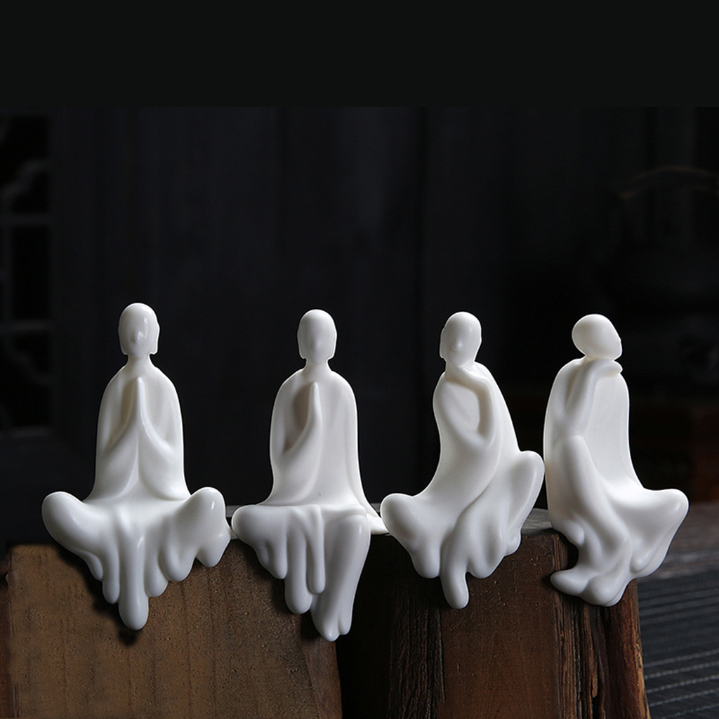 White Ceramic Formless Buddha Monk Figurine – Zen Serenity | Zen Ara Grove