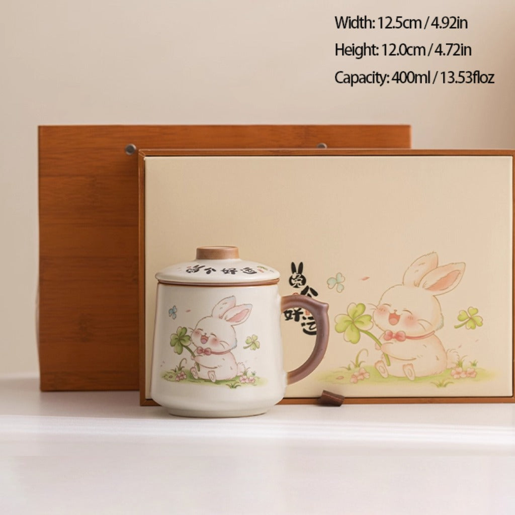Ru Kiln Glaze Ceramic Teacup – Animal & Nature Motifs, Symbol of Harmony and Good Fortune | Zen Ara Grove
