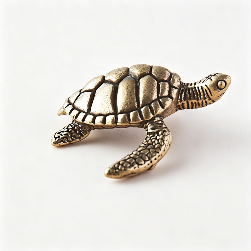 Handcrafted Brass Sea Turtle Figurine – Longevity & Protection | Zen Ara Grove