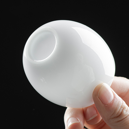 Handmade Ice Jade Egg-Shaped Porcelain Teacup – A Vessel for Clarity, Balance, and Joy | Zen Ara Grove