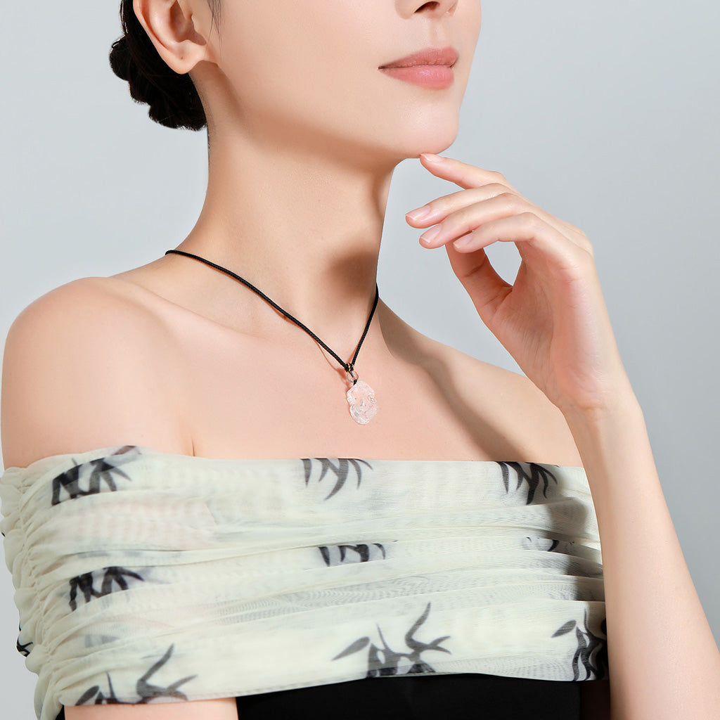 White Crystal Wealth Pi Yao Pendant – Blessing of Purity and Luck | Zen Ara Grove
