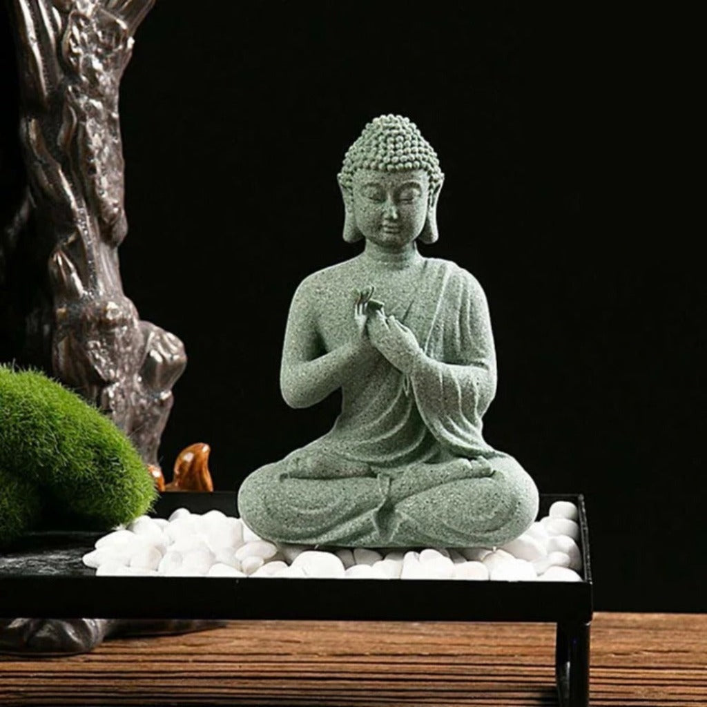Qing Sandstone Buddha Statue for Zen Space | Zen Ara Grove