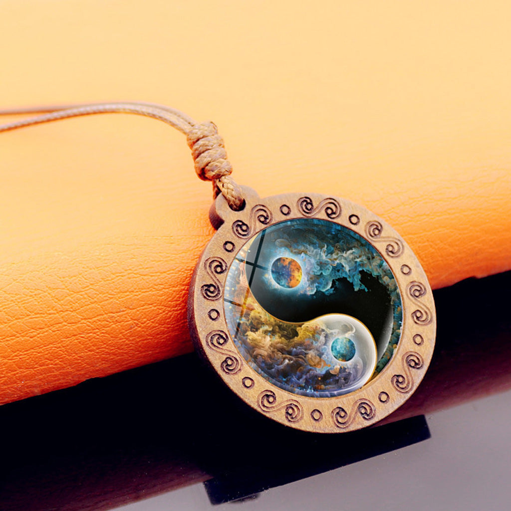 Limited Time Offer · Yin-Yang Galaxy Wood Necklace – Balance & Harmony | Zen Ara Grove
