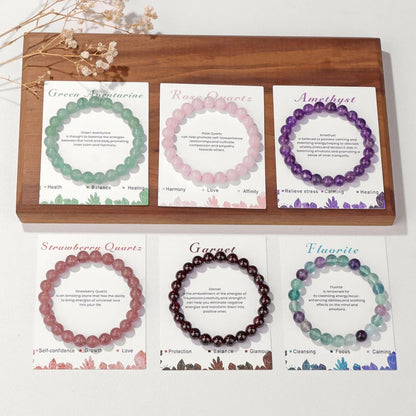 Crystal Beaded Bracelet with Elastic Cord – Handmade Design | Zen Ara Grove