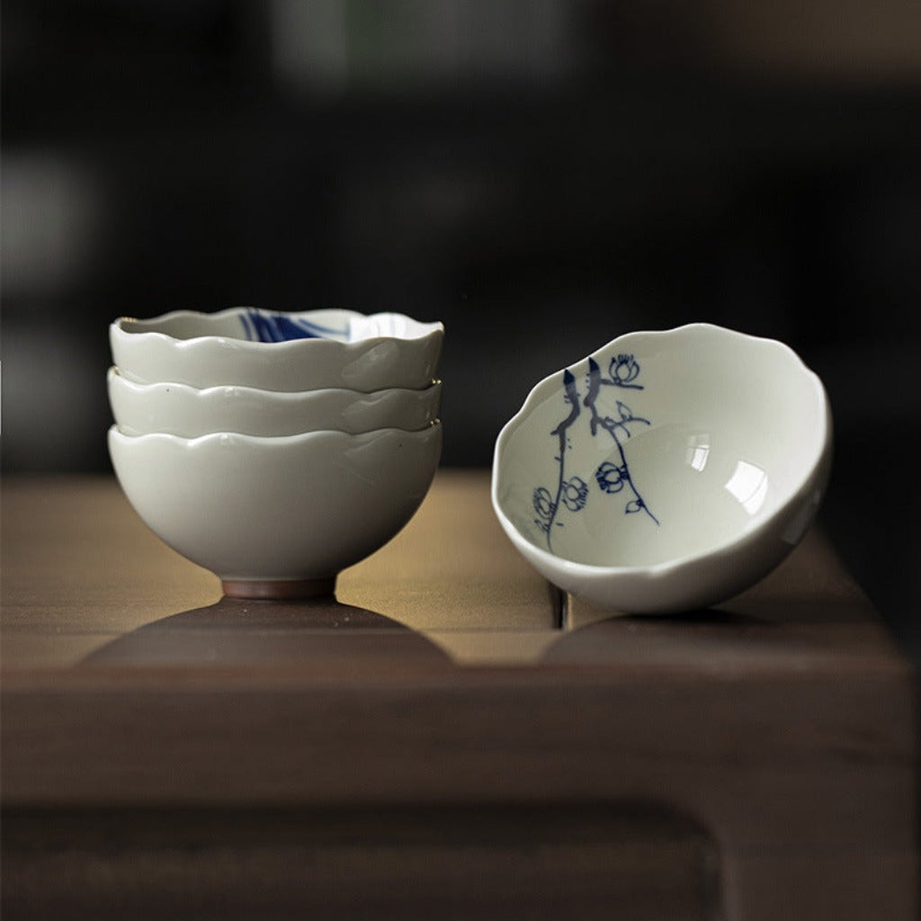 Elegant Zen Cup Featuring Four Gentle Plants | Zen Ara Grove