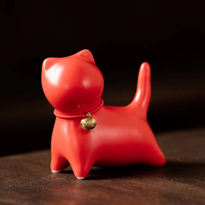 Mini Cute Standing Lying Cat Tea Pet Ceramic Home Desk Figurine Decoration | Zen Ara Grove