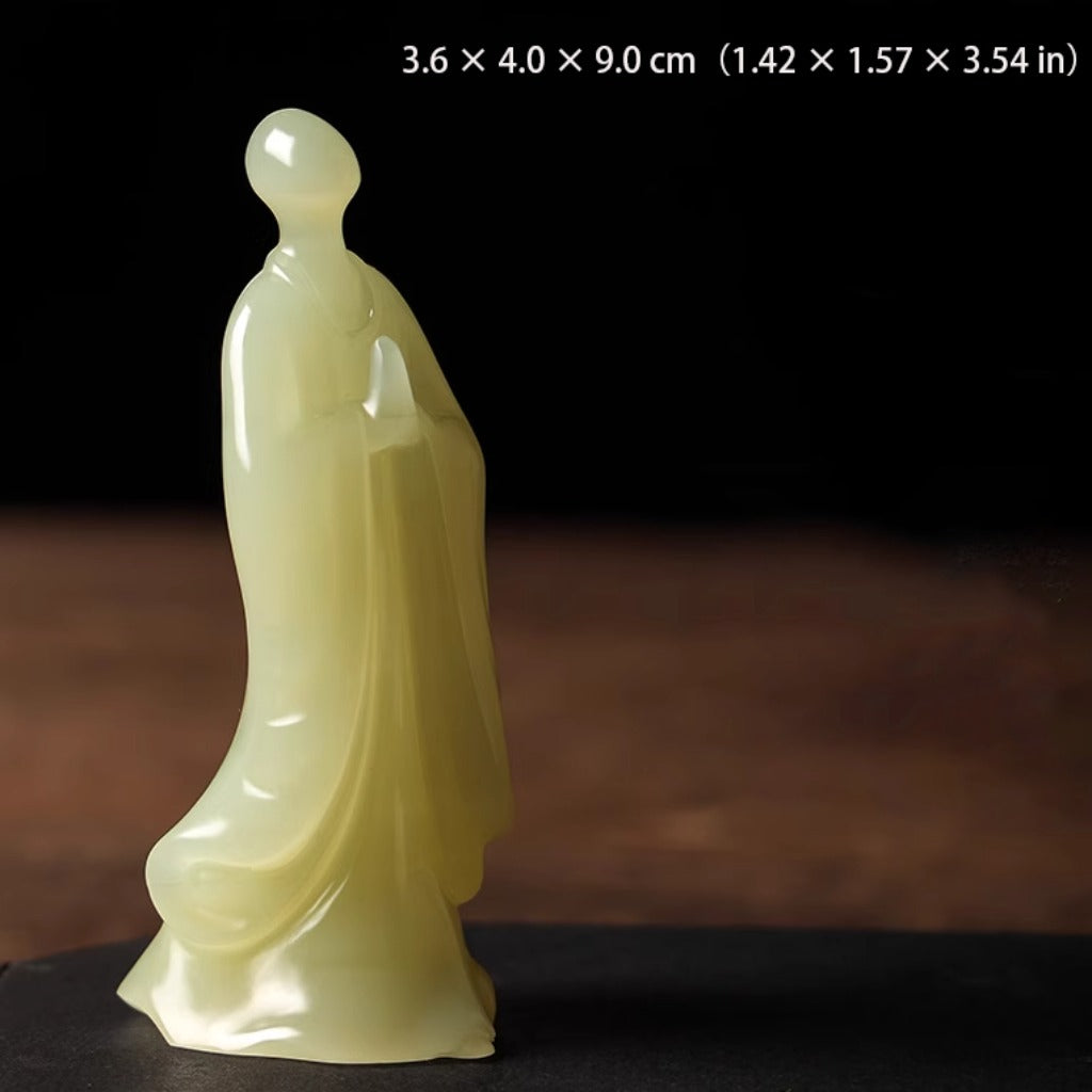 Handcrafted Jade Buddha Figurine – Minimalist Meditation Sculpture | Zen Ara Grove