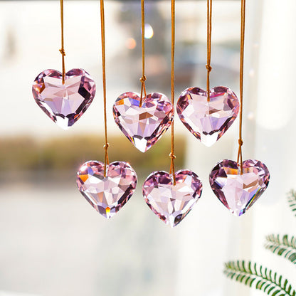 Pink Crystal Glass Heart Pendant – A Shimmering Symbol of All Love | Zen Ara Grove