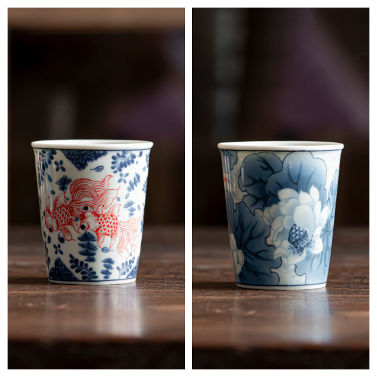 Antique-Style Celadon Blue-and-White Single Cup – Handcrafted Ceramic Tea Ware | Zen Ara Grove