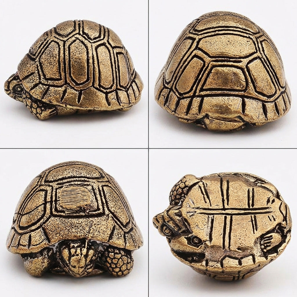 Handcrafted Brass Turtle Figurine Set – Symbols of Longevity, Protection & Good Fortune | Zen Ara Grove