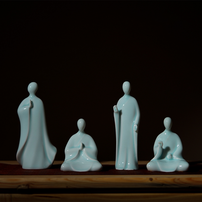 Handcrafted Ceramic Faceless Buddha Mudra Figurines – Embodying Zen Wisdom & Peace | Zen Ara Grove