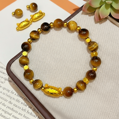 Guardian Kitty Bracelet – Empowering Design with Tiger Eye Energy | Zen Ara Grove