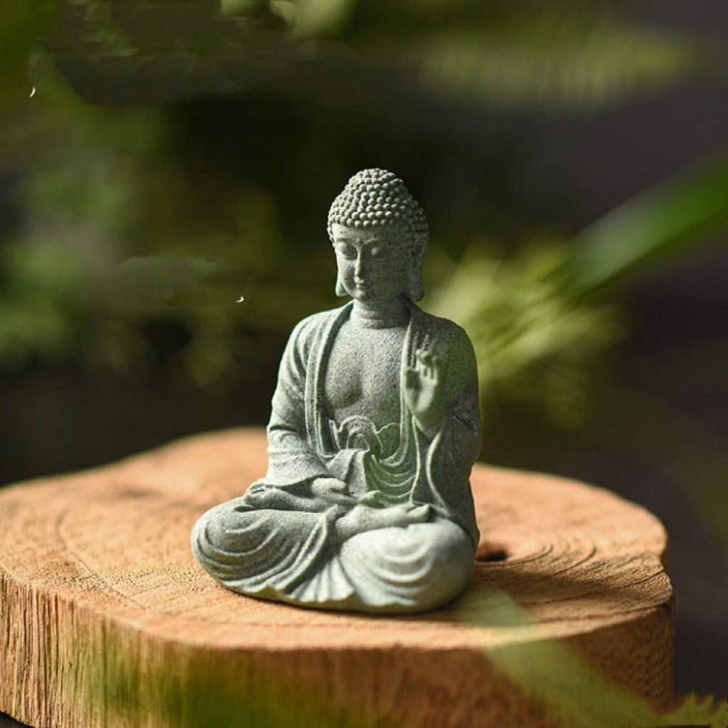Qing Sandstone Buddha Statue for Zen Space | Zen Ara Grove