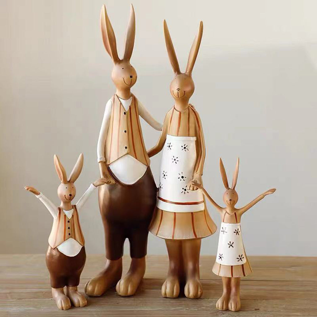 Bunny Family Figurine Set – Handcrafted Rabbits Symbolizing Love, Warmth & Togetherness | Zen Ara Grove