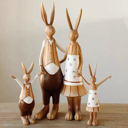 Bunny Family Figurine Set – Handcrafted Rabbits Symbolizing Love, Warmth & Togetherness | Zen Ara Grove