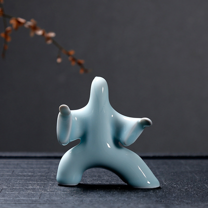 Tai Chi Celadon Figurine – Handcrafted Martial Arts Decor | Zen Ara Grove