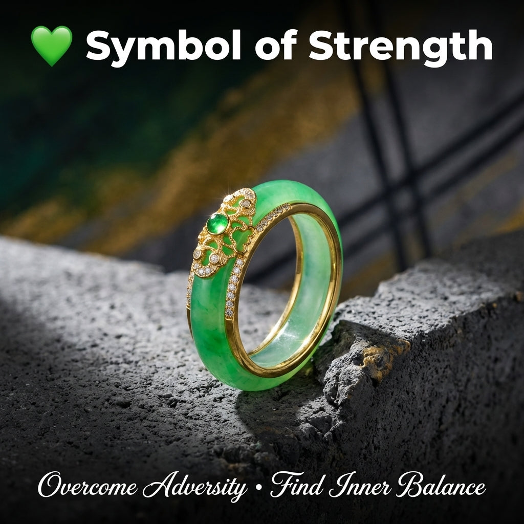 LIMITED TIME OFFER · Natural Green Chalcedony Ring with 18K Gold Plated Filigree Craftsmanship | Zen Ara Grove