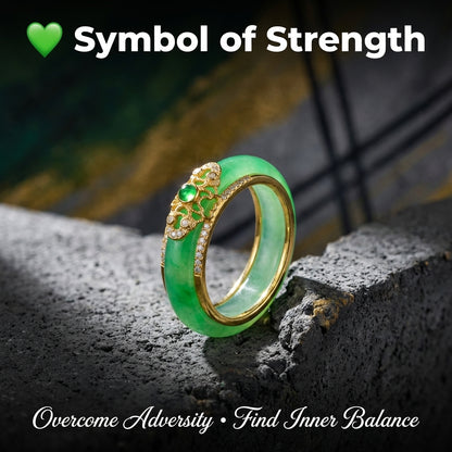 LIMITED TIME OFFER · Natural Green Chalcedony Ring with 18K Gold Plated Filigree Craftsmanship | Zen Ara Grove