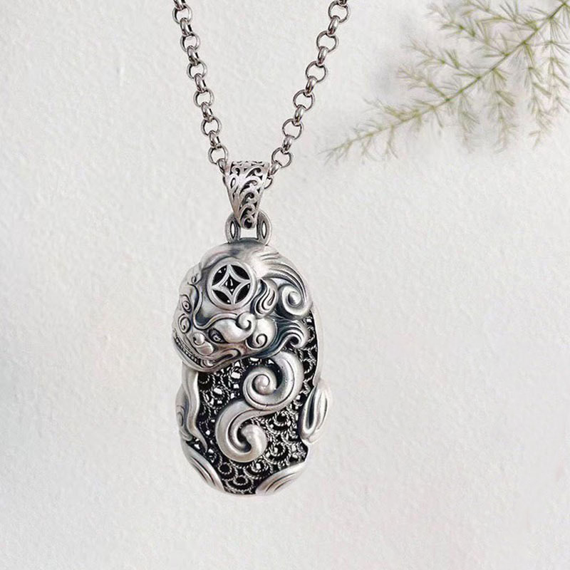 Hollow Guardian Beast Pendant – Ancient Pixiu Necklace | Zen Ara Grove