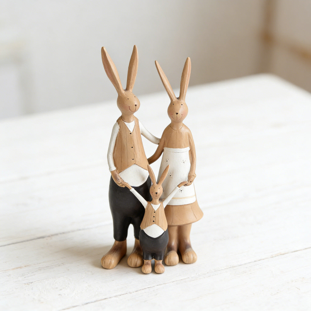Bunny Family Figurine Set – Handcrafted Rabbits Symbolizing Love, Warmth & Togetherness | Zen Ara Grove