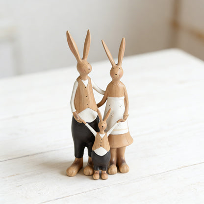 Bunny Family Figurine Set – Handcrafted Rabbits Symbolizing Love, Warmth & Togetherness | Zen Ara Grove