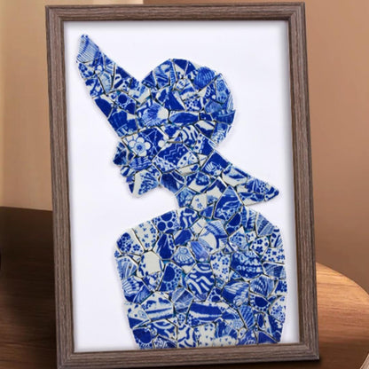 Handmade DIY Blue and White Porcelain Mosaic Ceramic Painting | Zen Ara Grove