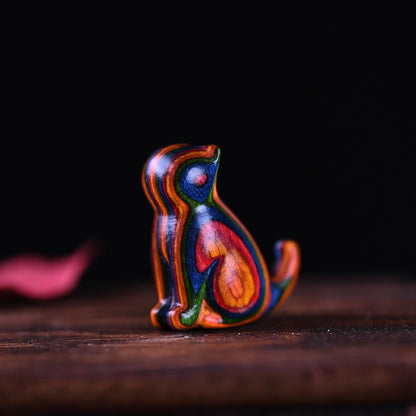 Small Leaf Red Sandalwood Ebony Wood Sandalwood Green Sandalwood Lucky Mini Cat Deer Sooth Phone Hanging Decoration | Zen Ara Grove