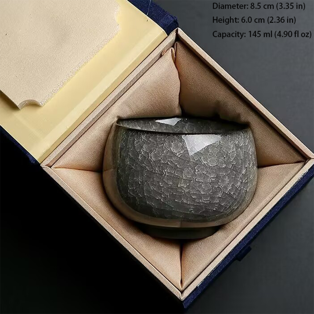 Handcrafted Ceramic Teacup with Unique Ice Crack Pattern | Zen Ara Grove