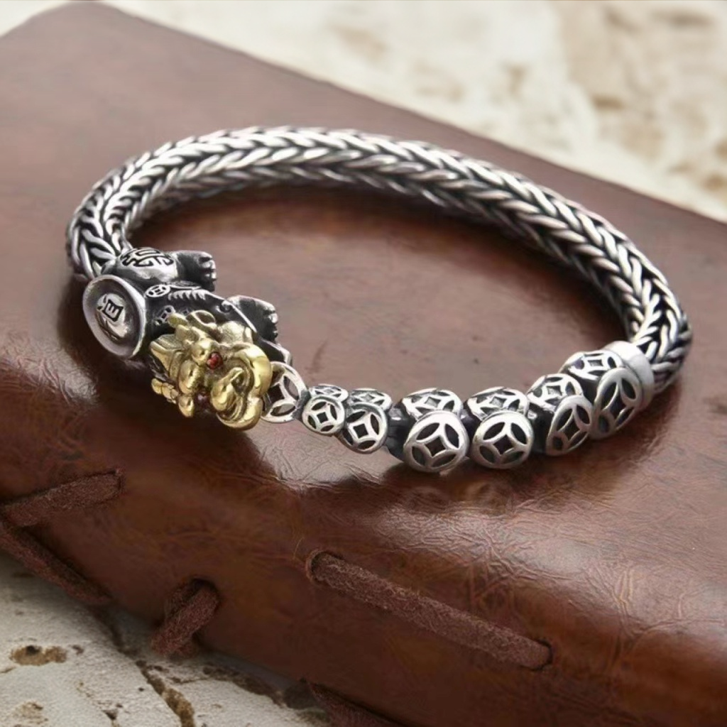 $9.99 LIMITED TIME OFFER Vintage Copper Coin Pixiu Bracelet – Men’s Talisman of Fortune & Strength | Zen Ara Grove