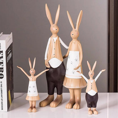 Bunny Family Figurine Set – Handcrafted Rabbits Symbolizing Love, Warmth & Togetherness | Zen Ara Grove