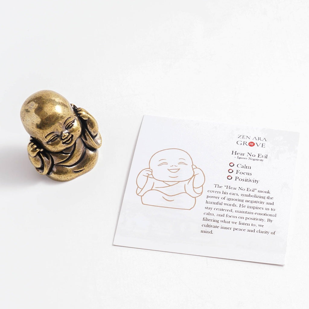 Solid Brass "The Meaning Behind the Pose of the Monks" — Meaning Card Set | Zen Ara Grove