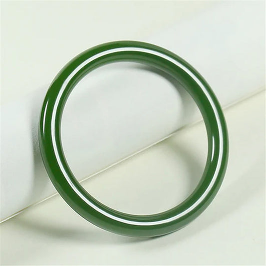 Serene Fortune – Slim Jade Bangle of Blessing and Longevity | Zen Ara Grove