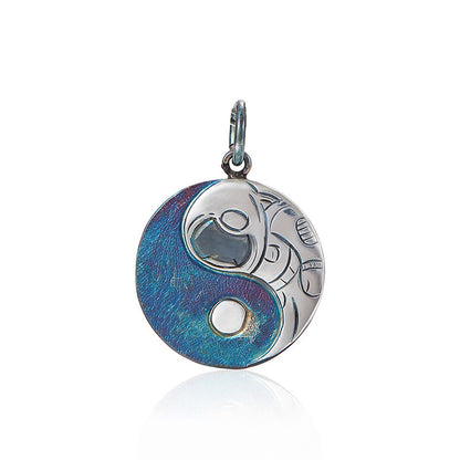 Custom 99 Silver Yin‑Yang Galaxy Pendant – Personalized Necklace of Courage & Infinity | Zen Ara Grove