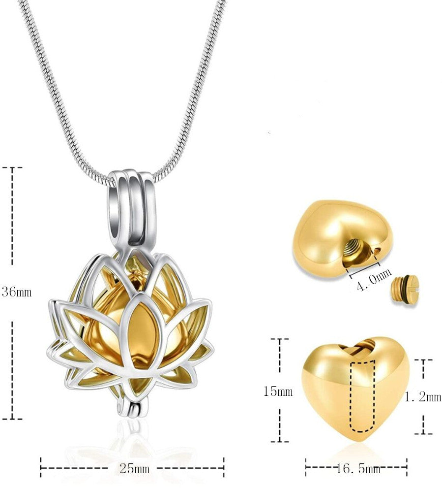 Hollow Lotus Pet Ash Pendant | Zen Ara Grove