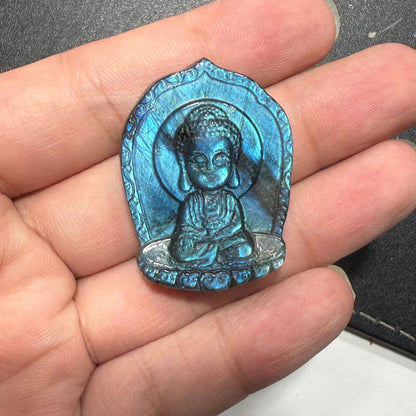 Labradorite Buddha Pendant — Symbol of Peace and Mindfulness | Zen Ara Grove